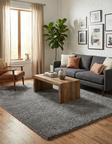 8' x 10' Solid Shag Rug