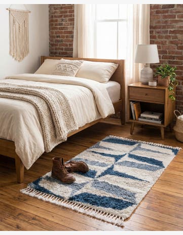 Blue Athena Shag Rug