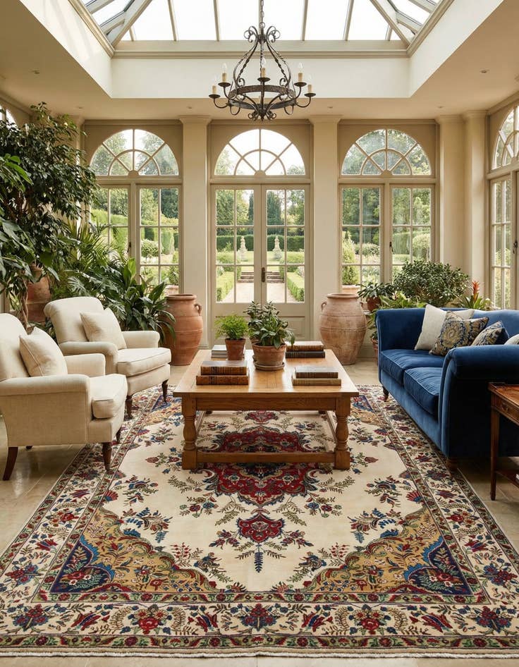 Detail image of 8' 2 x 11' 4 Hand Knotted Tabriz Persian Wool Rug