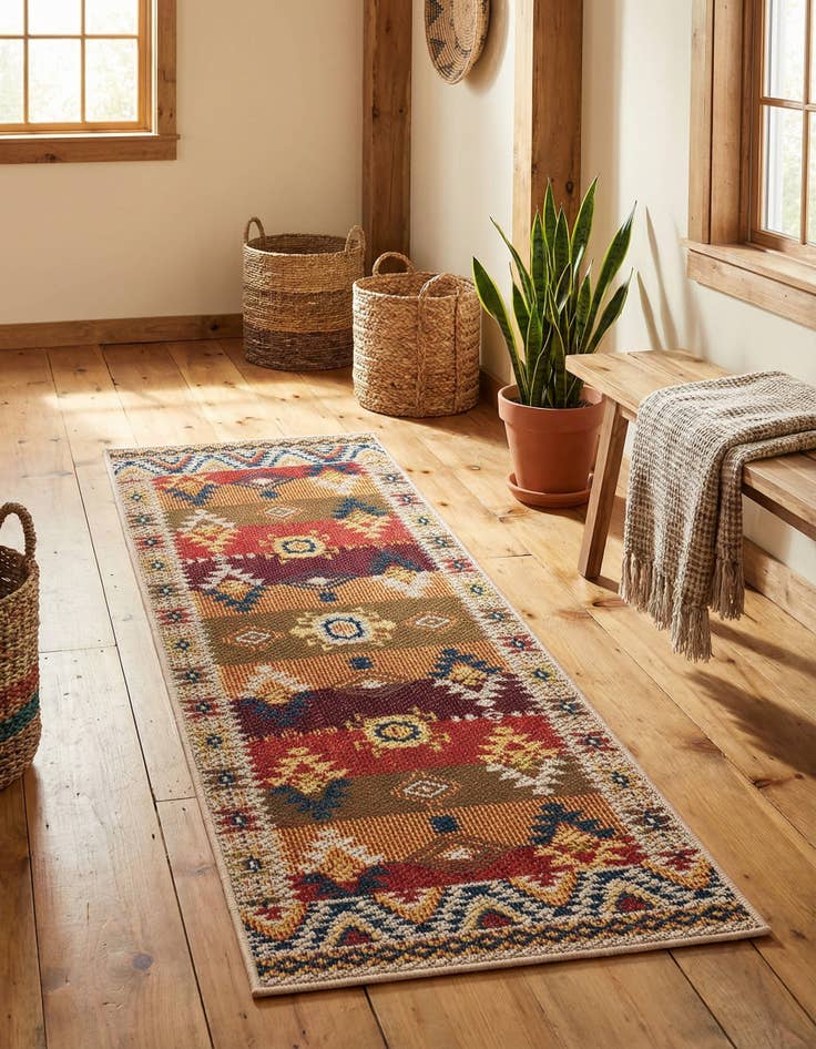 Detail image of  2' x 6'  Washable Baja Indoor / Outdoor Runner Rug