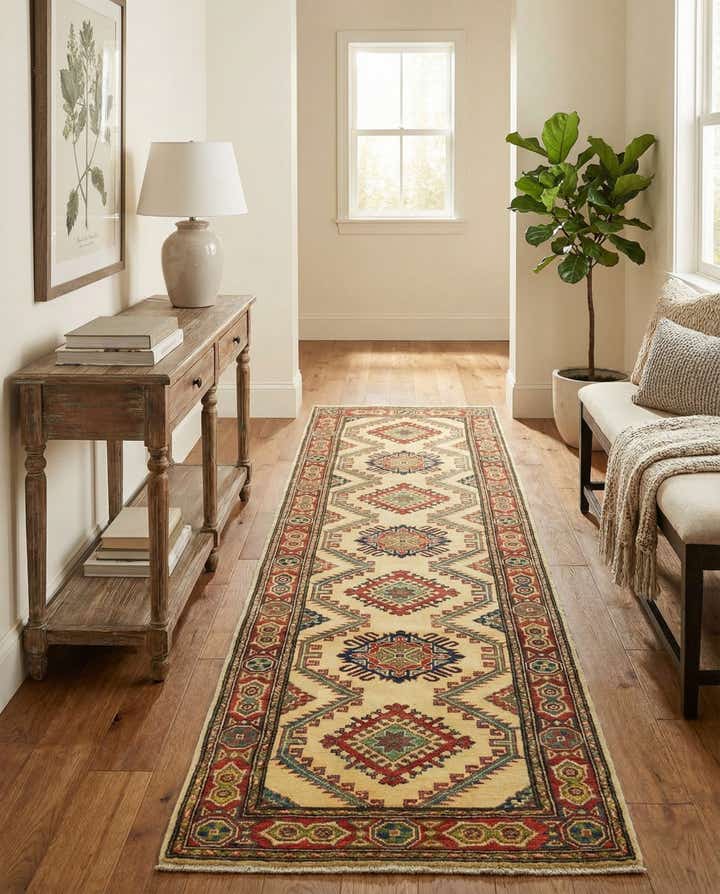 2' 9 x 9' 9 Hand Knotted Kazak Runner Rug