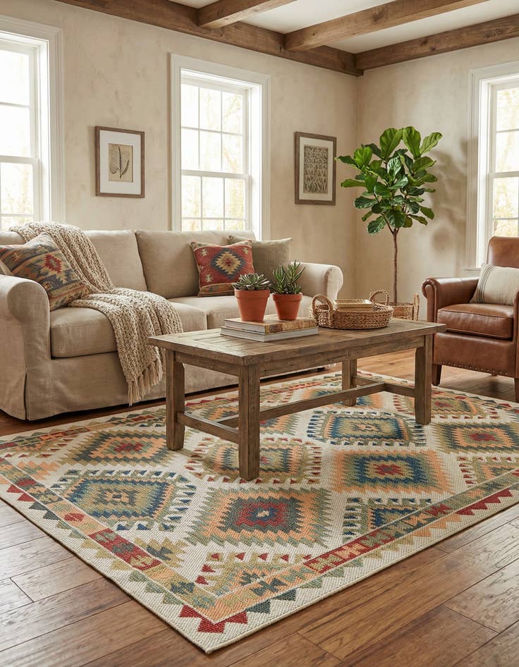 Detail image of 6' x 9'  Washable Baja Indoor / Outdoor Rug