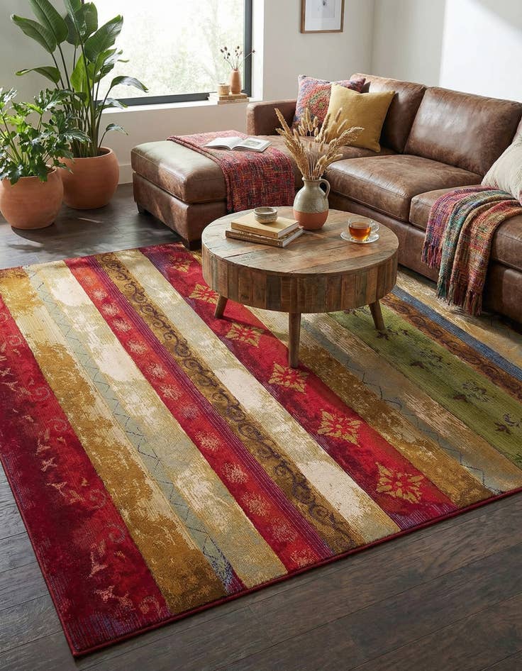 Detail image of 8' x 11' 4  Washable Modern Indoor / Outdoor Rug