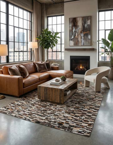 5' x 7' 11 Cowhide - Patchwork Rug