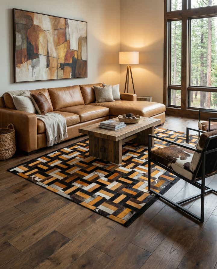 5' 1 x 8' Cowhide - Patchwork Rug