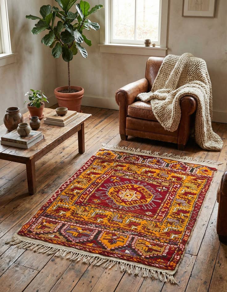 Detail image of 3' 6 x 5'  Hand Knotted Anatolian Wool Rug