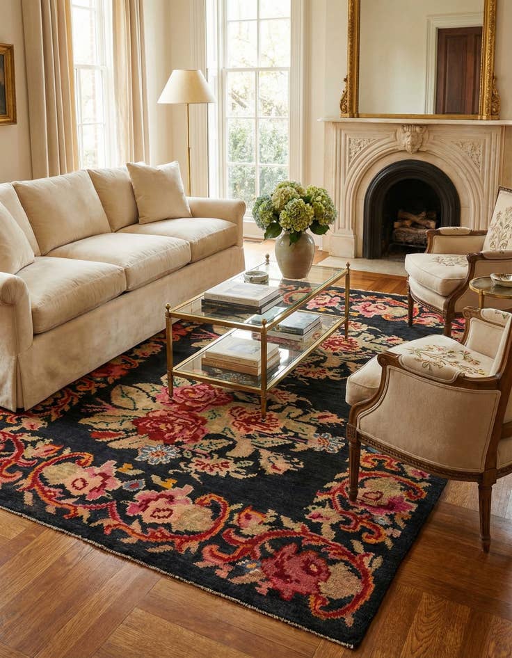 Detail image of  8' x 10' 3  Hand Knotted Darya Rug