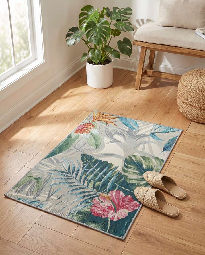 2' x 3' Easy-Clean Botanical Indoor / Outdoor Rug