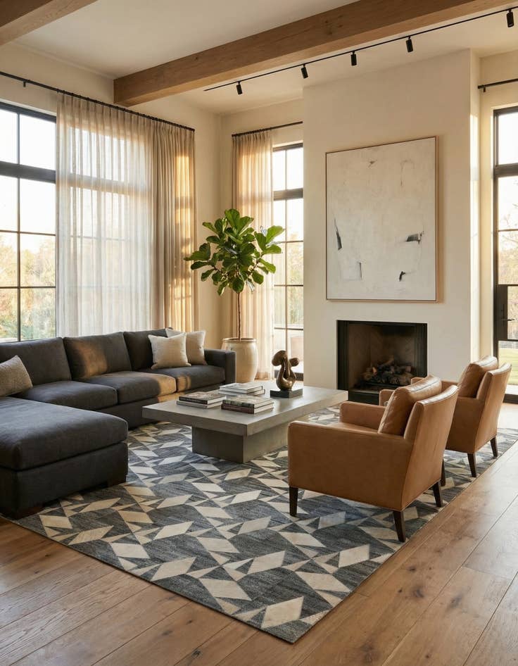 Detail image of 5' 3 x 7' 9 Cowhide - Patchwork Rug