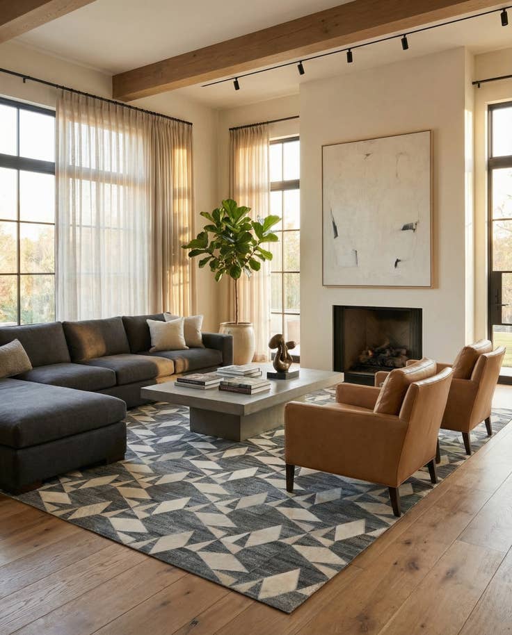 Detail image of 5' 3 x 7' 9 Cowhide - Patchwork Rug
