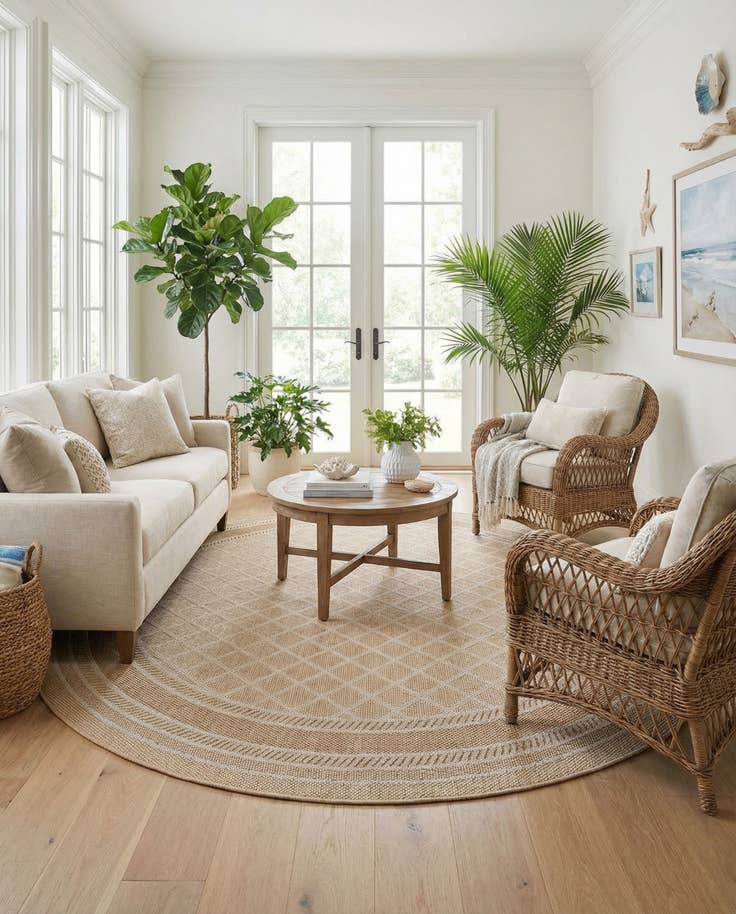 Detail image of 10' x 10' Easy-Clean Trellis Indoor / Outdoor Round Rug