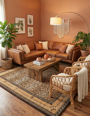 Brown Savannah Square Rug