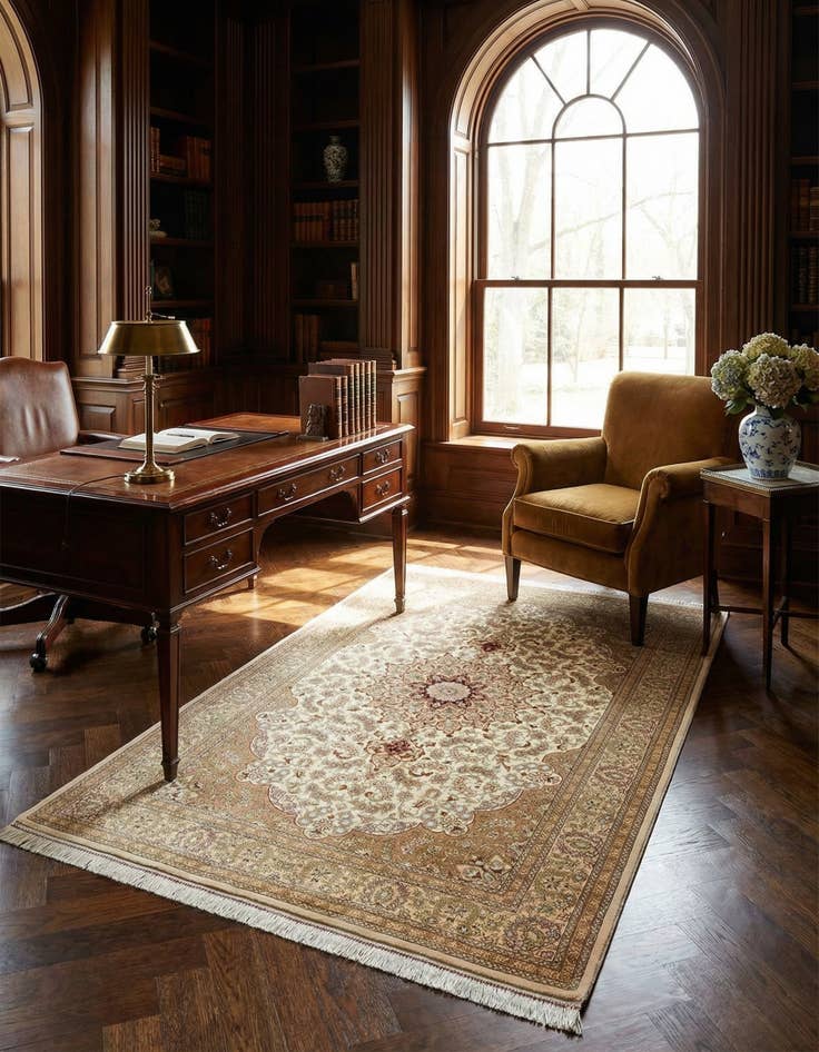 Detail image of 3' 3 x 5' Ghom Silk Rug