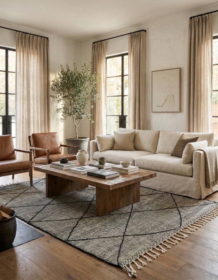 Detail image of 6' x 10'  Hand Knotted Moroccan Wool Rug