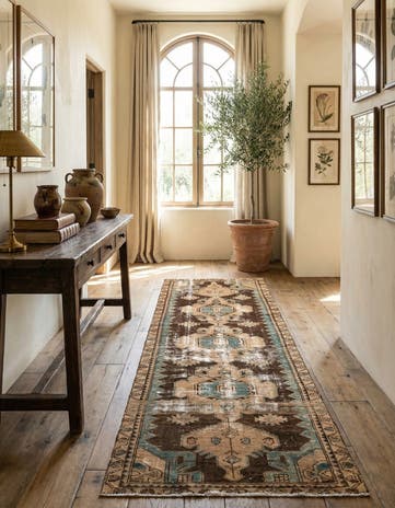 3' 1 x 9' 4 Hand Knotted Ultra Vintage Persian Wool Runner Rug