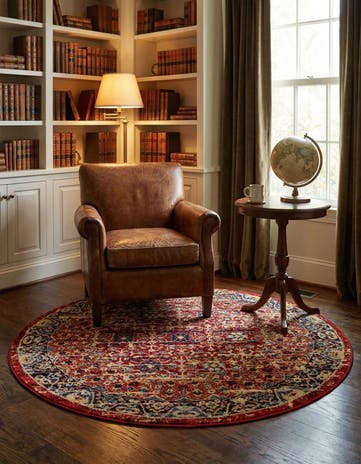 Red Kennedy Round Rug