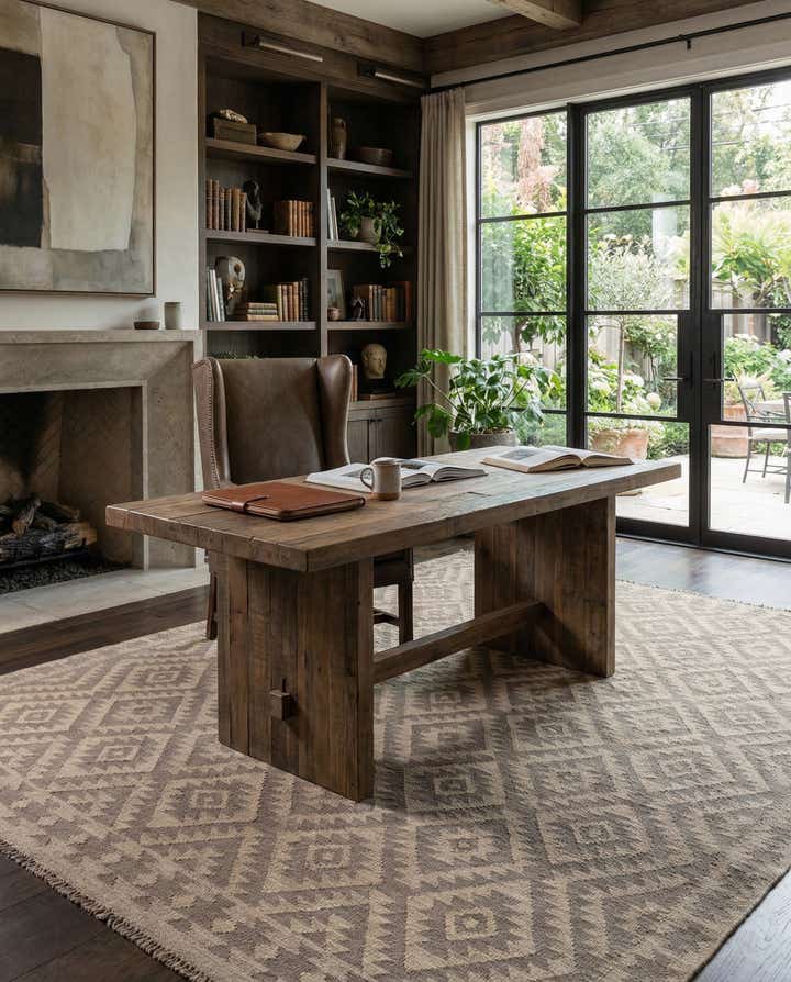 6' 11 x 9' 10 Hand Woven Kilim Maymana Wool Rug