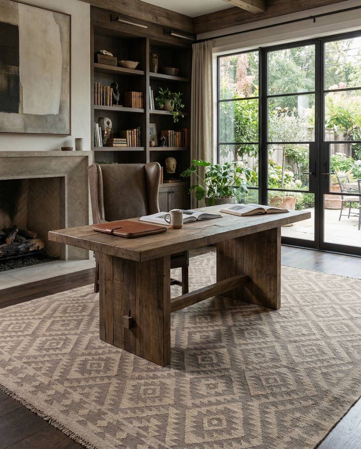 Detail image of 6' 11 x 9' 10 Hand Woven Kilim Maymana Wool Rug