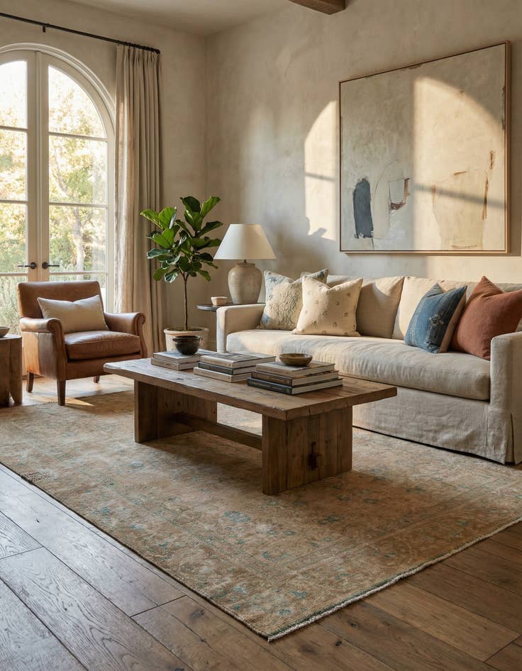 Detail image of 6' 1 x 9' 3  Hand Knotted Ultra Vintage Persian Wool Rug