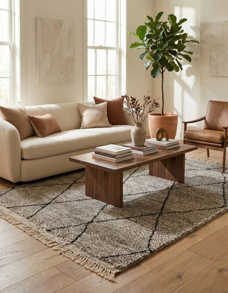 Detail image of 5' x 7' 8  Hand Knotted Moroccan Wool Rug