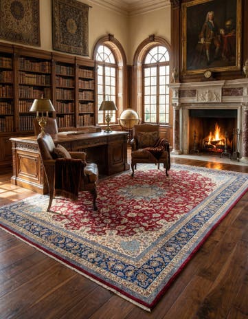11' 6 x 16' 9 Hand Knotted Isfahan Persian Rug