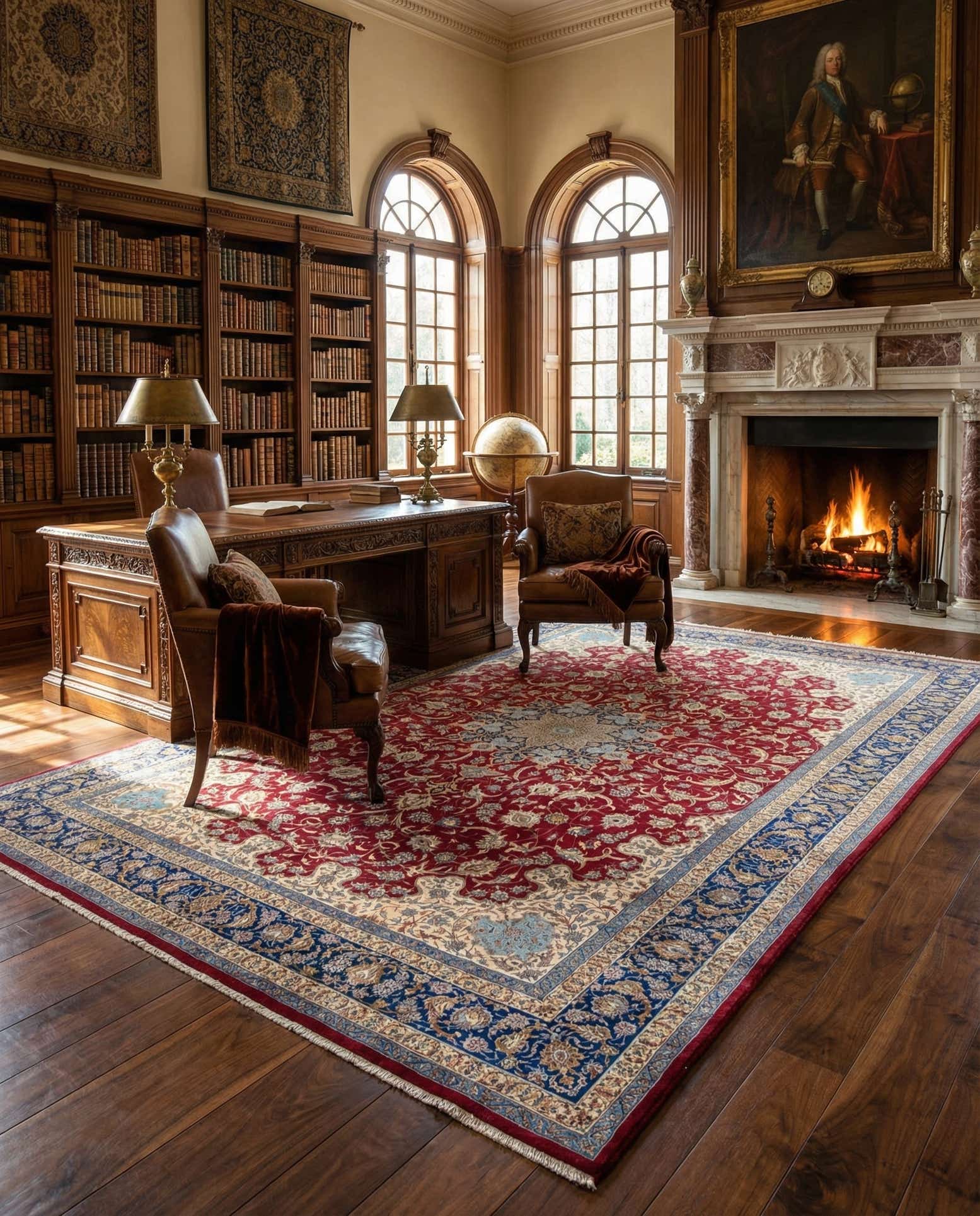 11' 6 x 16' 9 Hand Knotted Isfahan Persian Rug