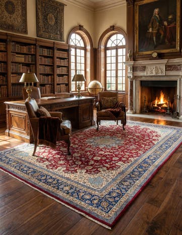 11' 6 x 16' 9 Hand Knotted Isfahan Persian Rug