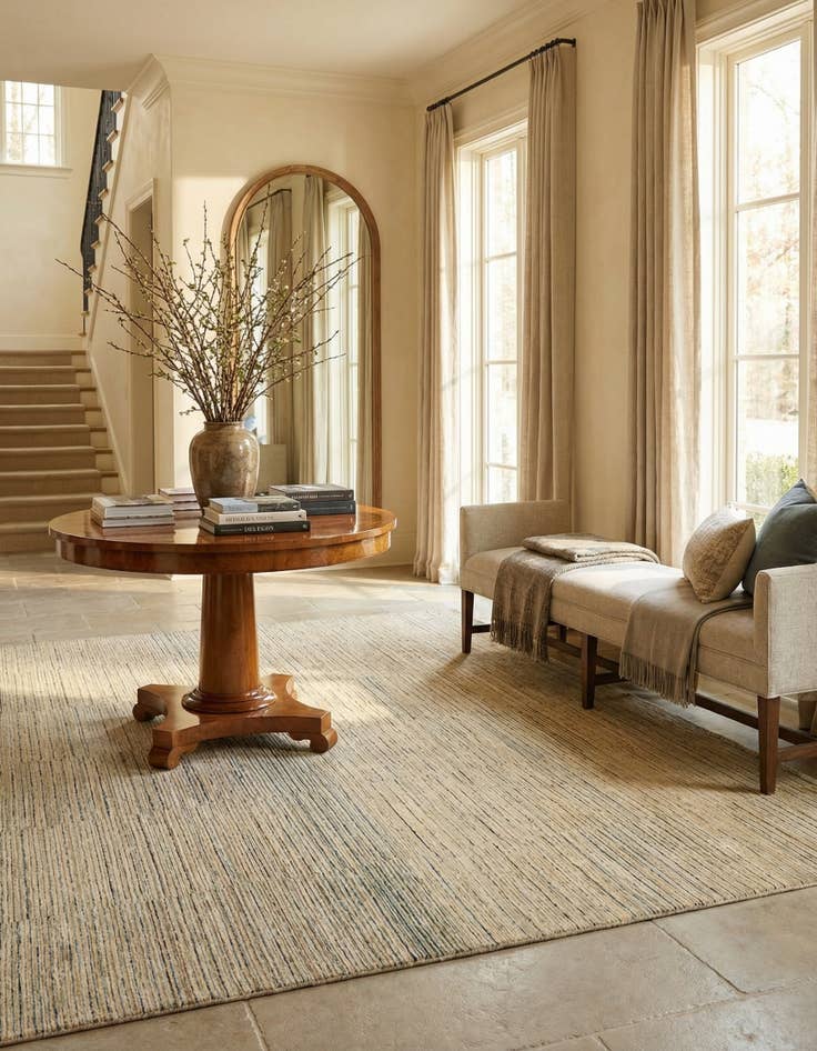 Detail image of  8' 7 x 11' 2  Hand Knotted Modern Ziegler Wool Rug