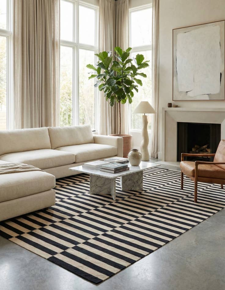 Detail image of 8' 2 x 9' 7  Hand Woven Kilim Modern Wool Rug