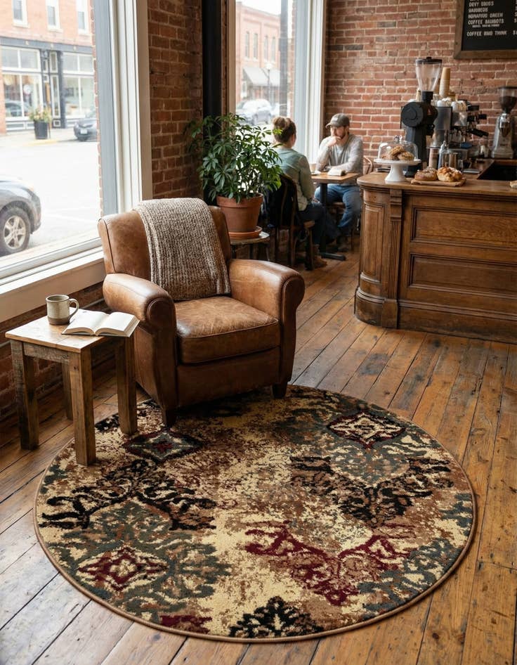 Detail image of 3' x 3' Coffee Shop Round Rug
