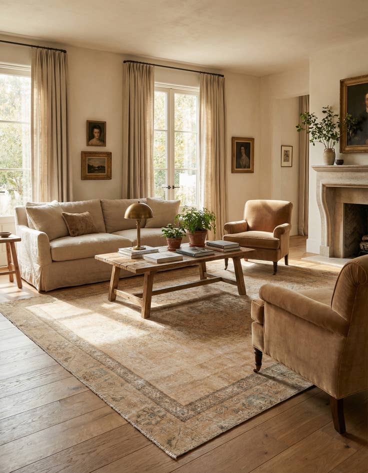 Detail image of  7' 2 x 10' 1  Hand Knotted Ultra Vintage Persian Wool Rug