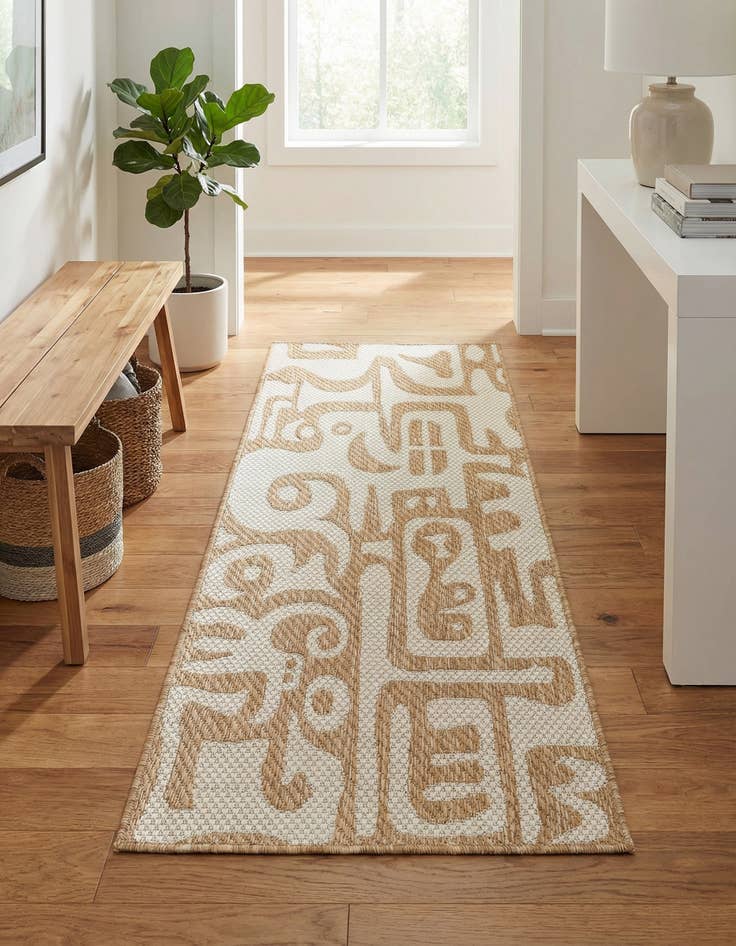 Detail image of  2' x 4'  Washable Modern Indoor / Outdoor Runner Rug