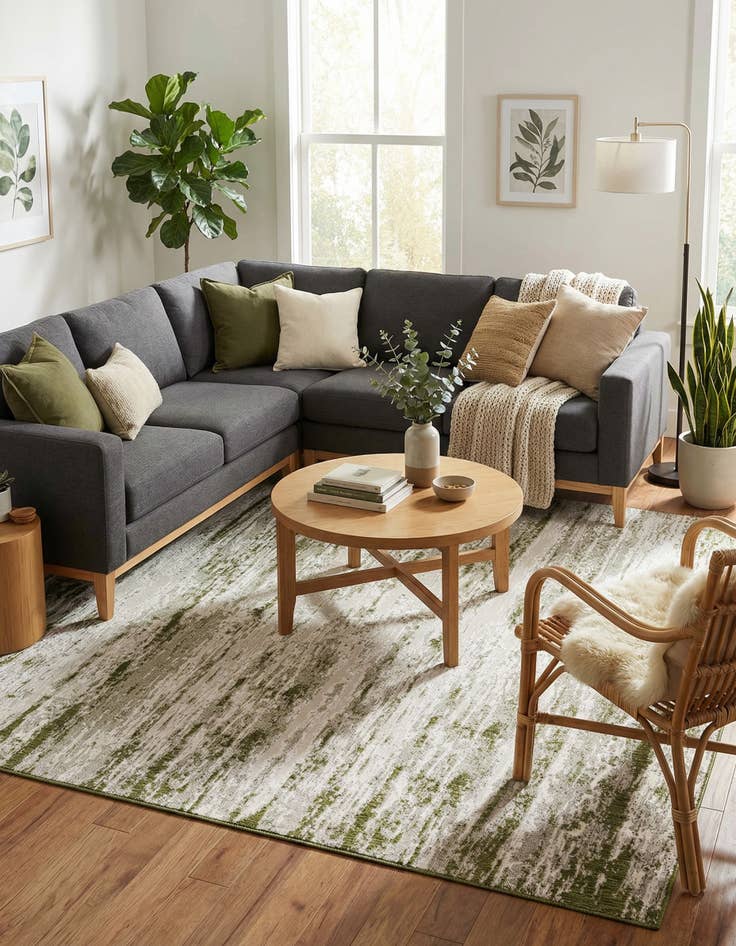 Detail image of 10' x 14'  Washable Modern Indoor / Outdoor Rug