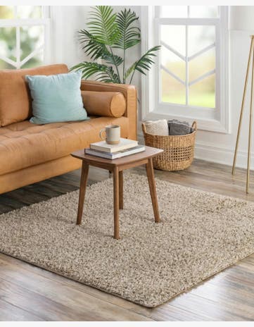 Taupe Everyday Shag Square Rug