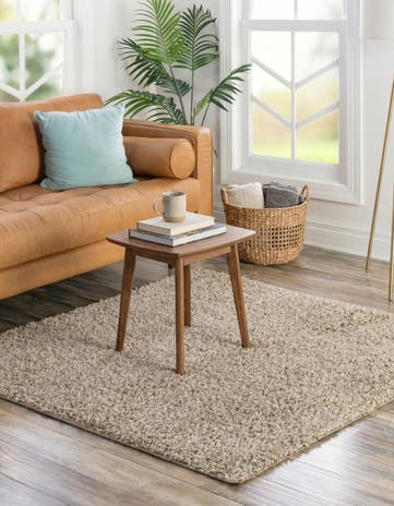 Taupe Everyday Shag Square Rug