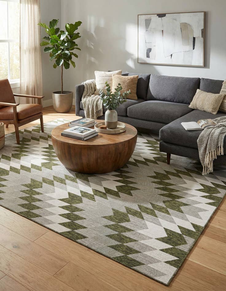 Detail image of  10' x 14'  Washable Modern Indoor / Outdoor Rug