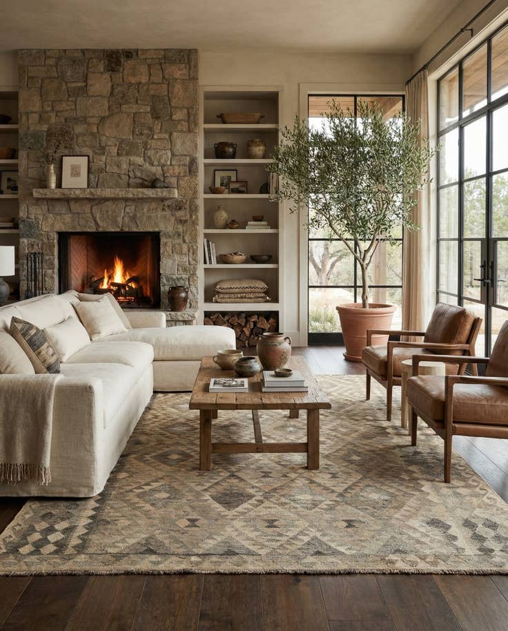 Detail image of 6' 9 x 9' 9 Hand Knotted Kilim Maymana Wool Rug