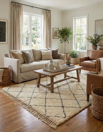 5' 5 x 8' 7 Hand Knotted Moroccan Wool Rug