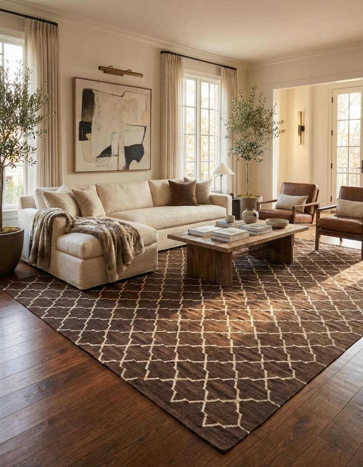 Detail image of 10' 7 x 12' 8  Hand Woven Kilim Modern Wool Rug