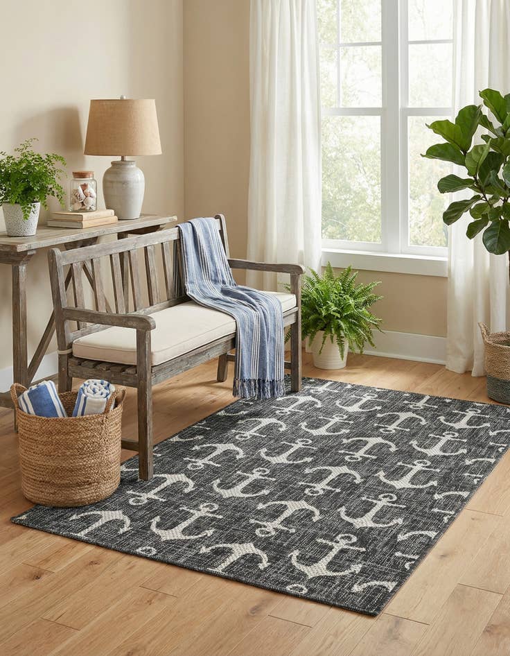 Detail image of  3' x 5' 3  Washable Coastal Indoor / Outdoor Rug