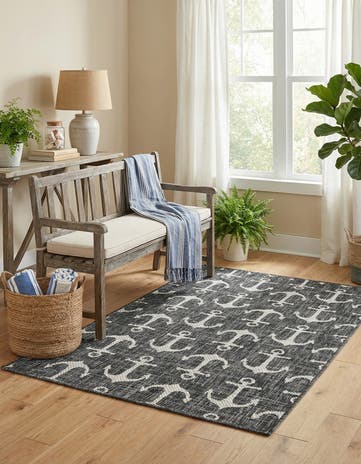 3' x 5' 3 Easy-Clean Coastal Indoor / Outdoor Rug