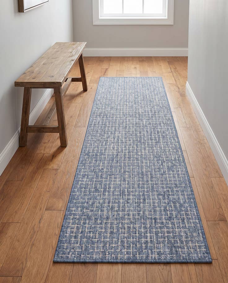 Detail image of 2' x 6' Easy-Clean Checkered Indoor / Outdoor Runner Rug