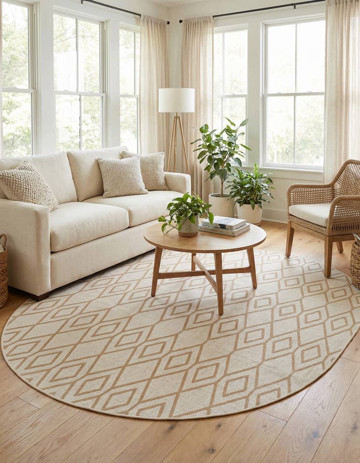 Detail image of 7' 10 x 10'  Washable Jill Zarin Turks and Caicos Indoor / Outdoor Oval Rug