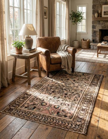 3' 6 x 6' Hand Knotted Ultra Vintage Persian Wool Rug