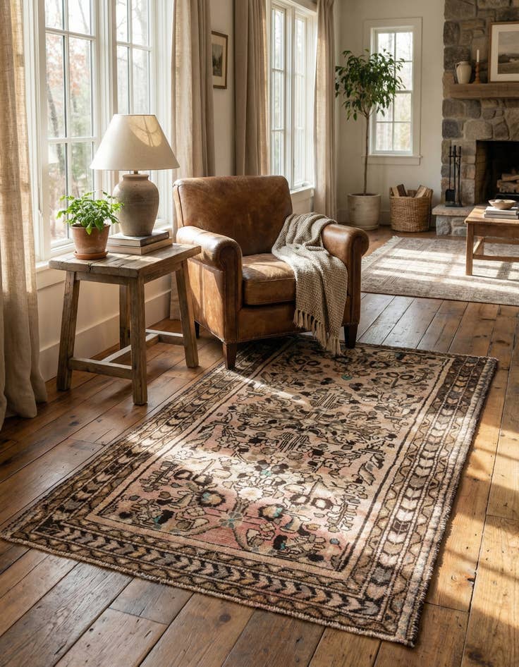 Detail image of 3' 6 x 6'  Hand Knotted Ultra Vintage Persian Wool Rug