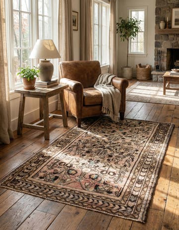 3' 6 x 6' Hand Knotted Ultra Vintage Persian Wool Rug