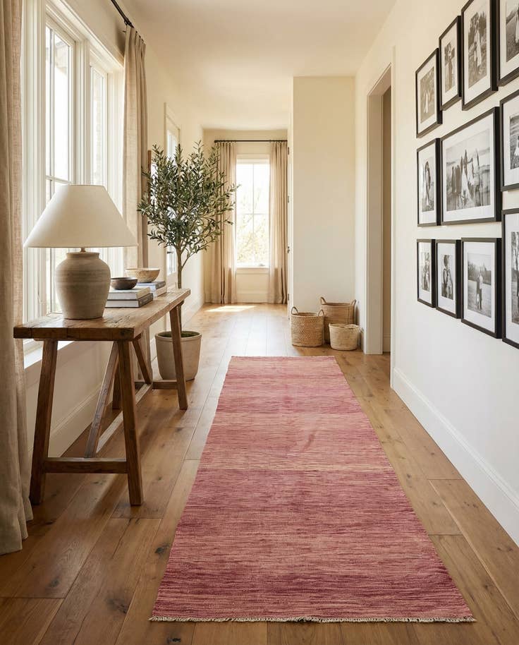 Detail image of 2' 10 x 16' 5 Hand Woven Kilim Modern Wool Runner Rug