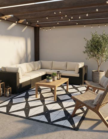 7' x 10' Easy-Clean Modern Indoor / Outdoor Rug