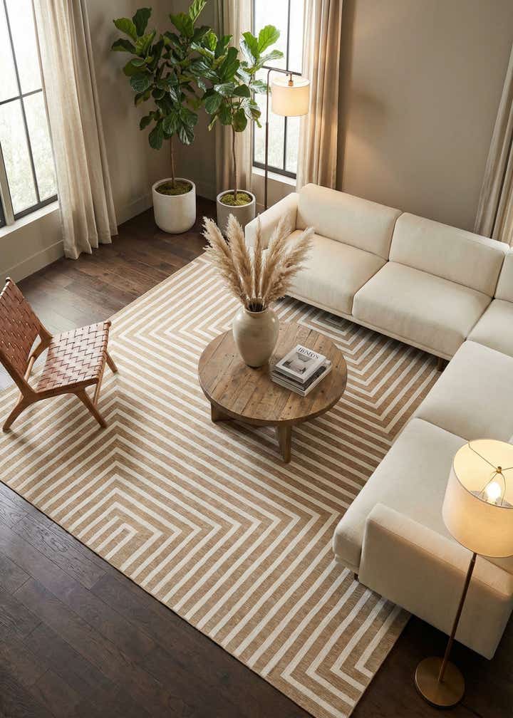 13' x 13' Easy-Clean Modern Indoor / Outdoor Square Rug