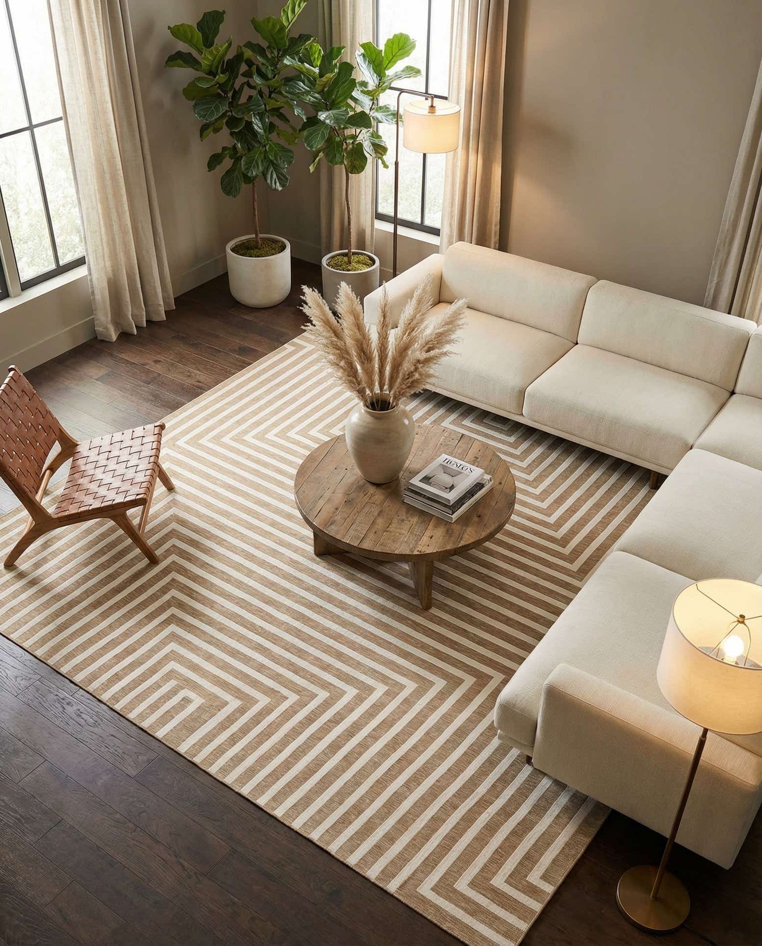 13' x 13' Easy-Clean Modern Indoor / Outdoor Square Rug